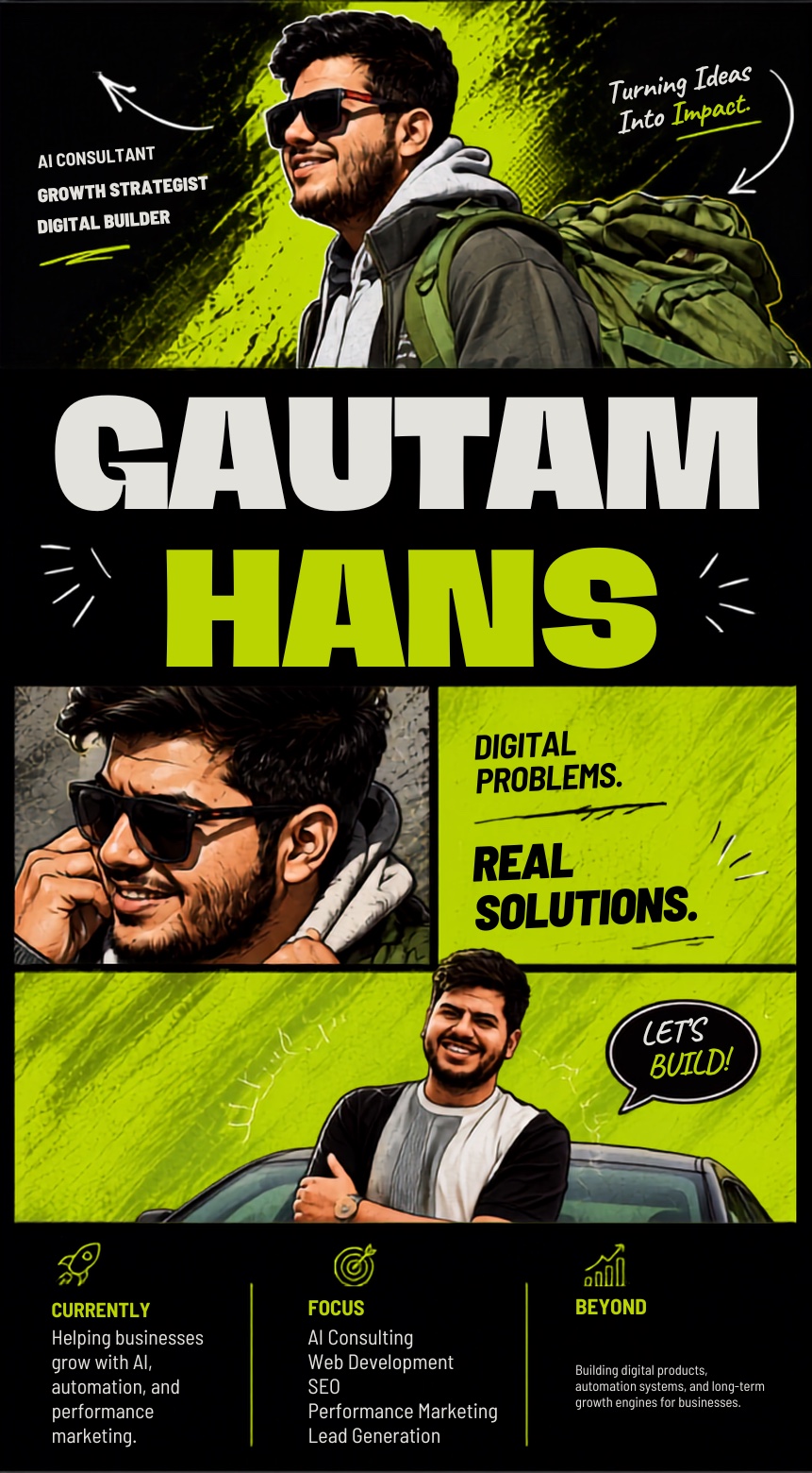 Gautam Hans, AI Consultant, Growth Strategist and Digital Builder. Turning ideas into impact.